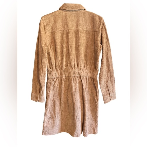 J CREW Woman’s Zip Front Cinched Long Sleeve Dress In Corduroy, Size 6 - Picture 4 of 12
